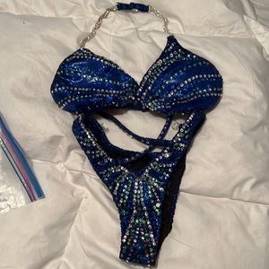 Blue Sequin Bikini Set
